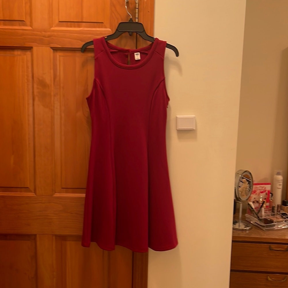 Warm and comfy winter dress in burgundy